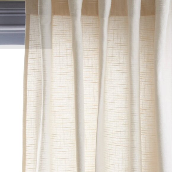 NWT Quince Cotton Slub Natural Curtains Set Of 2 Panels 48"x 96" Retail $110 Q22 - Picture 2 of 10